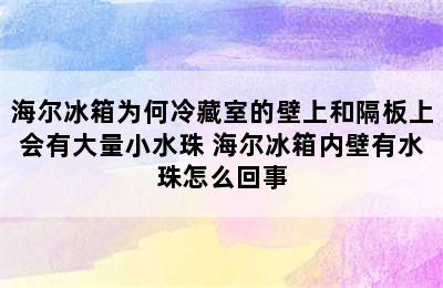 海尔冰箱为何冷藏室的壁上和隔板上会有大量小水珠 海尔冰箱内壁有水珠怎么回事